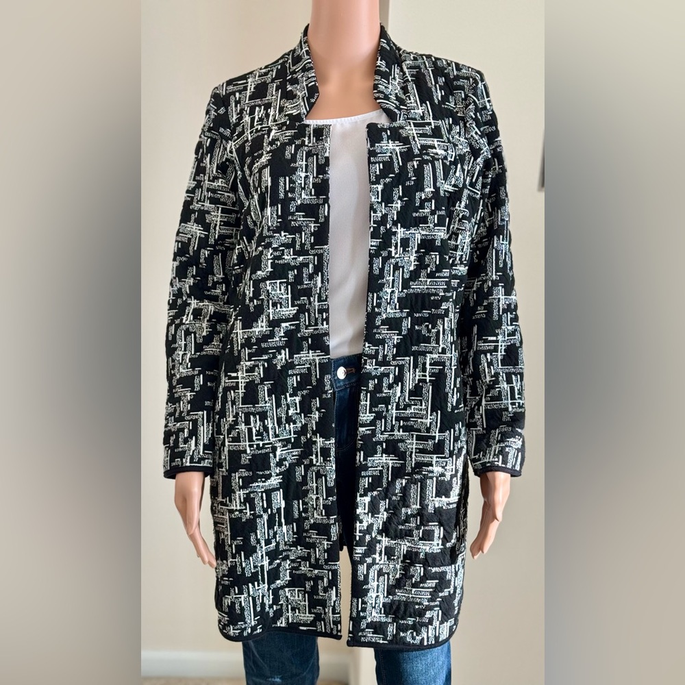 Alfani Open Front Knit Long Cardigan Pockets Small Office Attire Loungewear Soft